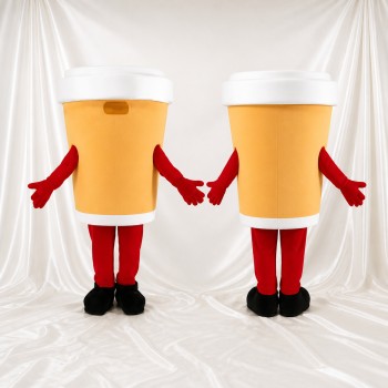 Orange Drink Cup Mascot Costume Full Body for Adults Food Events
