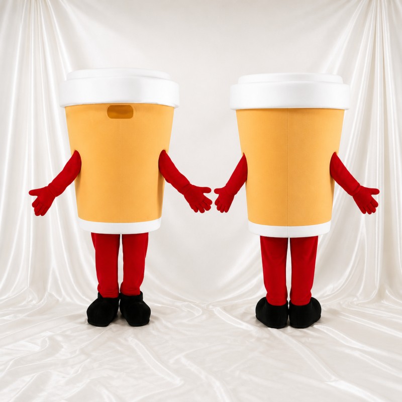 Orange Drink Cup Mascot Costume Full Body for Adults Food Events