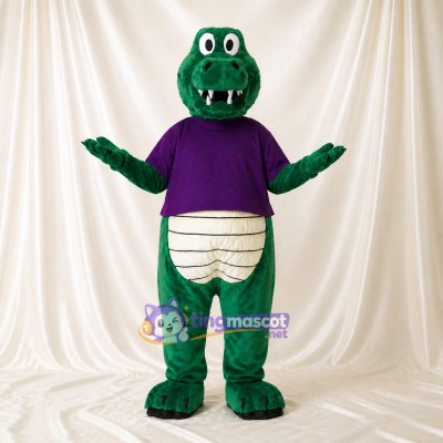 Green Alligator Mascot Costume Full Body for Adults Sports Events