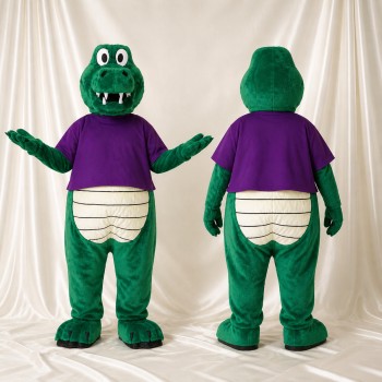 Green Alligator Mascot Costume Full Body for Adults Sports Events