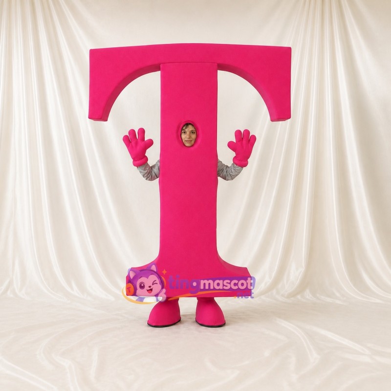 Letter T Character Mascot Costume Full Body for Adults School Events