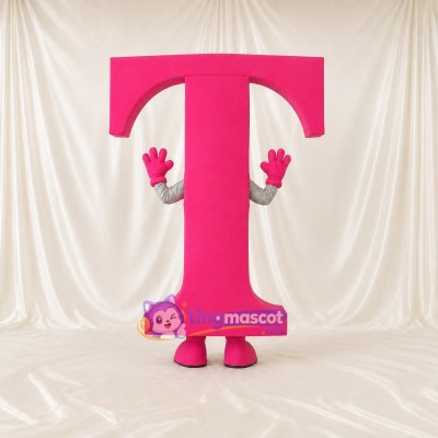 Letter T Character Mascot Costume Full Body for Adults School Events