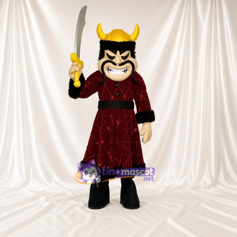 Burgundy King Mascot Costume Full Body for Adults Stage Events