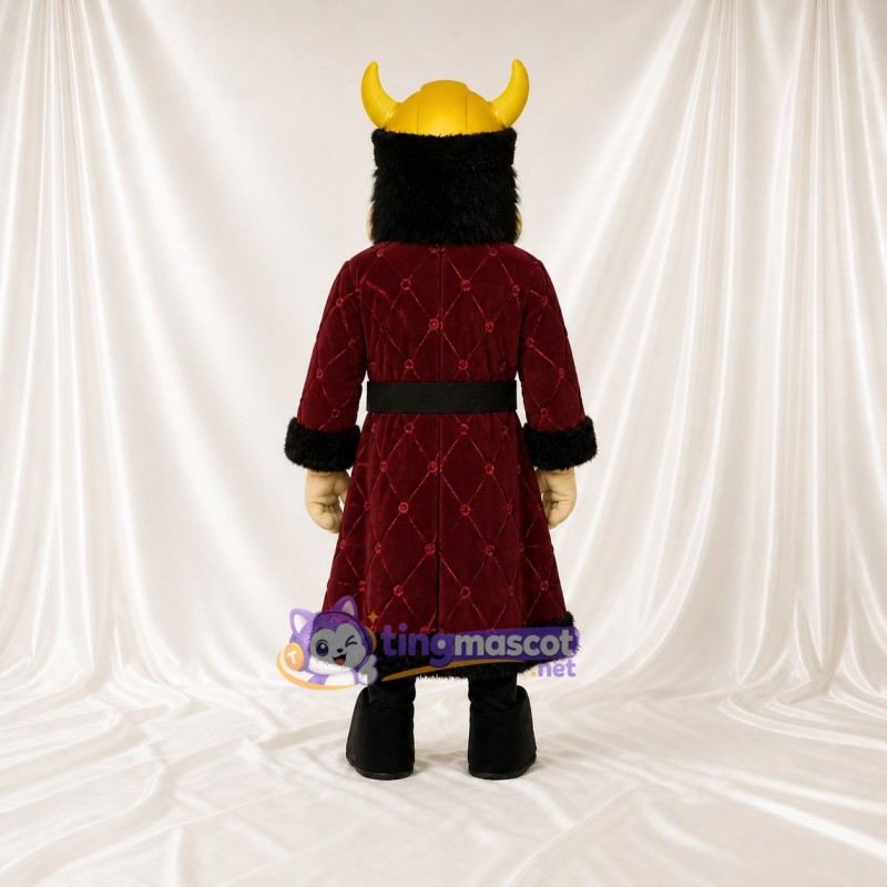 Burgundy King Mascot Costume Full Body for Adults Stage Events
