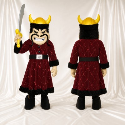 Burgundy King Mascot Costume Full Body for Adults Stage Events