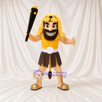 Lion Mane Ancient Warrior Mascot Costume Full Body for Adults Museums
