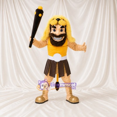 Lion Mane Ancient Warrior Mascot Costume Full Body for Adults Museums