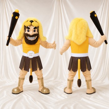 Lion Mane Ancient Warrior Mascot Costume Full Body for Adults Museums