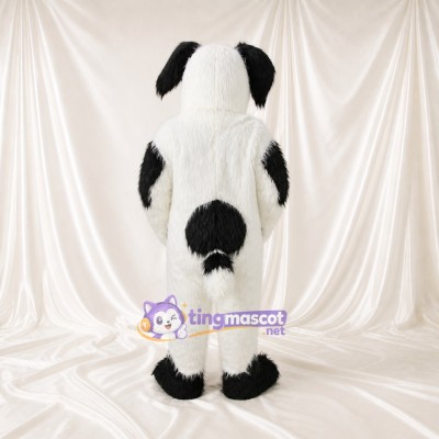 Black Patch Dog Mascot Costume Full Body for Adults School Events