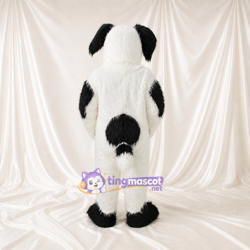 Black Patch Dog Mascot Costume Full Body for Adults School Events