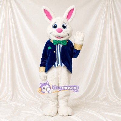White Rabbit Mascot Costume Full Body for Adults Stage Events