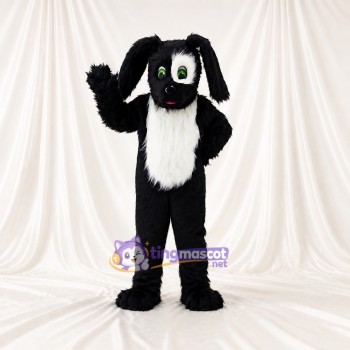 Black Dog Mascot Costume Full Body for Adults School Events