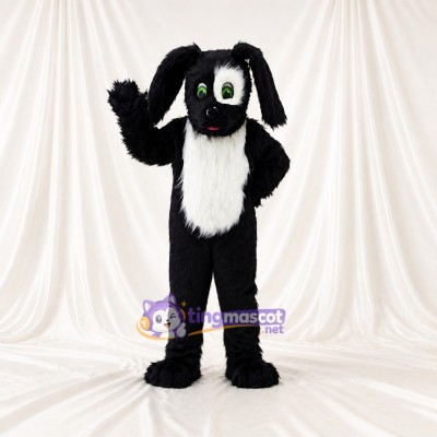 Black Dog Mascot Costume Full Body for Adults School Events