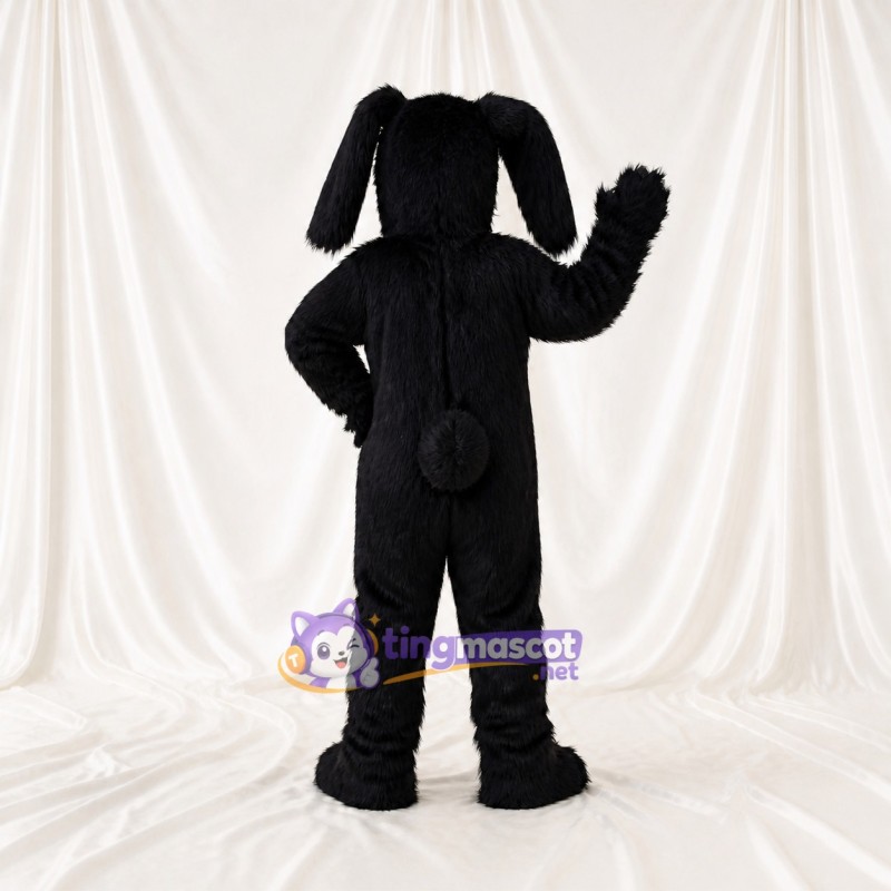 Black Dog Mascot Costume Full Body for Adults School Events