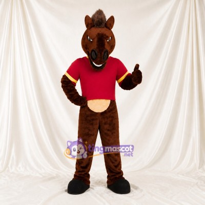 Brown Horse Mascot Costume Full Body for Adults Sports Events