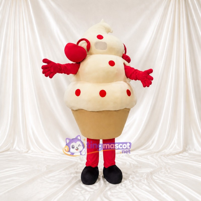 Cream Cupcake Mascot Costume Full Body for Adults Events