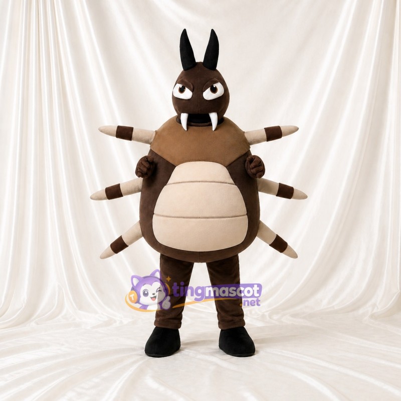 Dark Brown Beetle Mascot Costume Full Body for Adults School Events