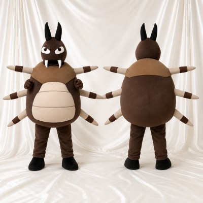 Dark Brown Beetle Mascot Costume Full Body for Adults School Events