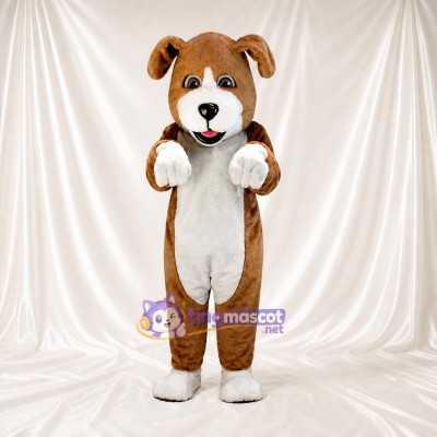 White Belly Dog Mascot Costume Full Body for Adults School Events
