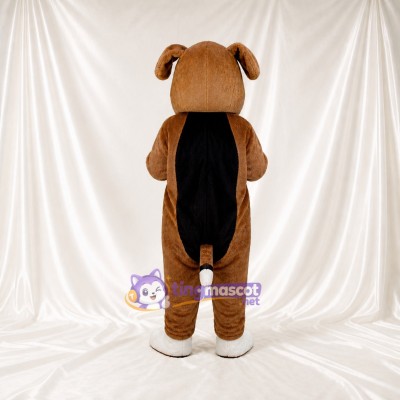 White Belly Dog Mascot Costume Full Body for Adults School Events