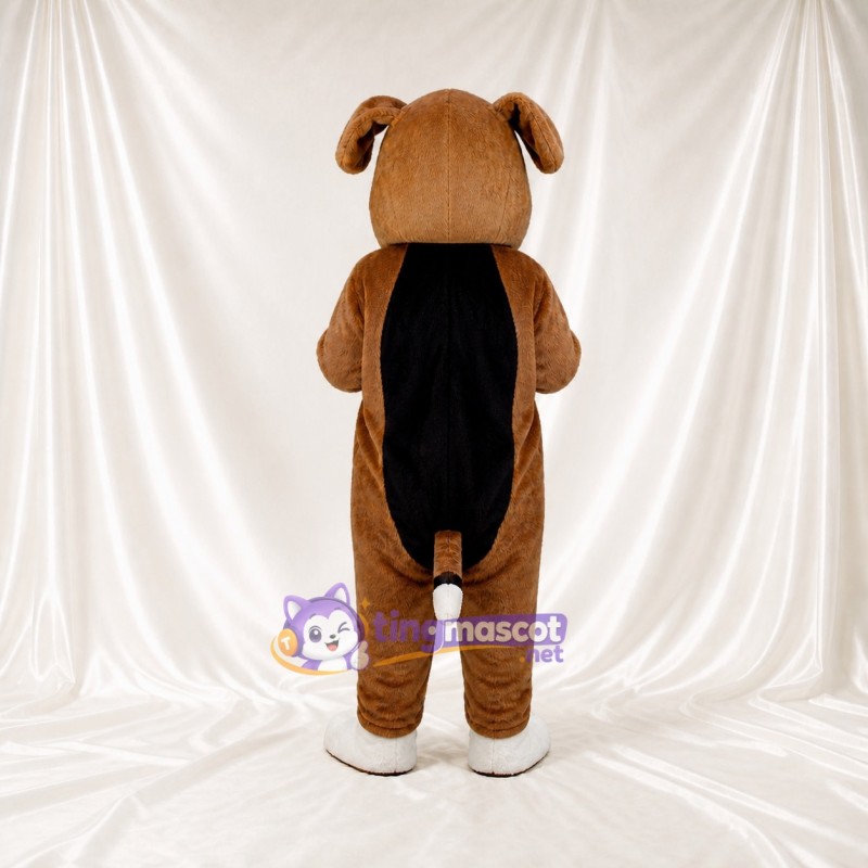 White Belly Dog Mascot Costume Full Body for Adults School Events