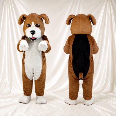 White Belly Dog Mascot Costume Full Body for Adults School Events