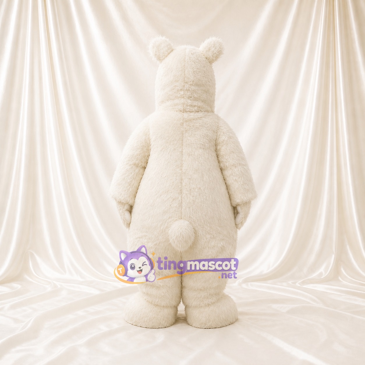 Ours Polaire à Cravate Rouge Costume de mascotte intégral pour adultes Événements scolaires