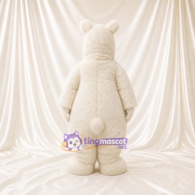 Red Necktie Polar Bear Mascot Costume Full Body for Adults School Events