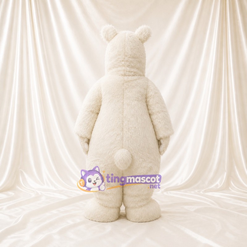 Red Necktie Polar Bear Mascot Costume Full Body for Adults School Events