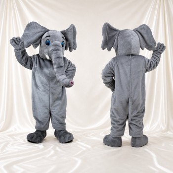 Langer lockiger Elefant Maskottchenkostüm Ganzkörper für Erwachsene Zoos