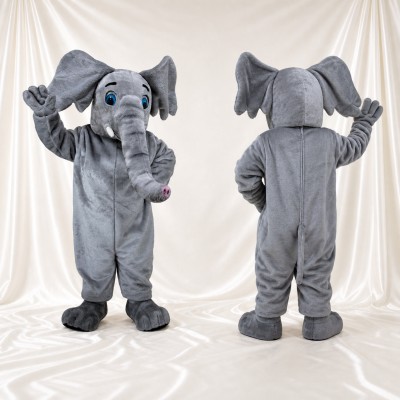 Long Curled Elephant Mascot Costume Full Body for Adults Zoos