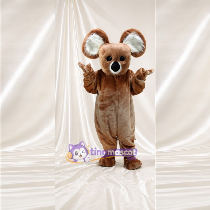 Brown Koala Mascot Costume Full Body for Adults School Events