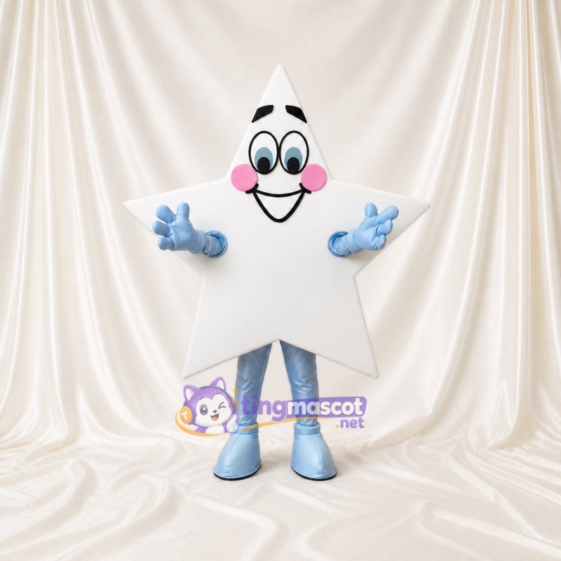 White Star Mascot Costume Full Body for Adults School Events