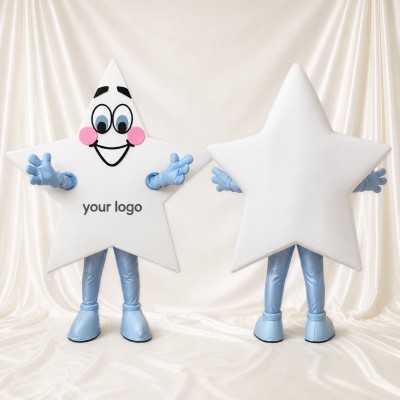 White Star Mascot Costume Full Body for Adults School Events