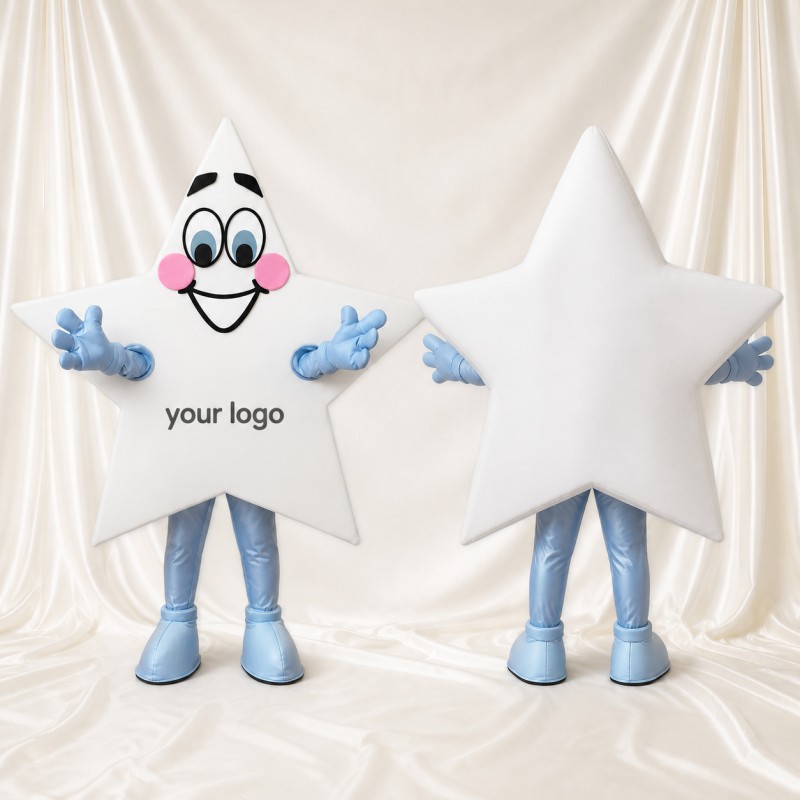 White Star Mascot Costume Full Body for Adults School Events
