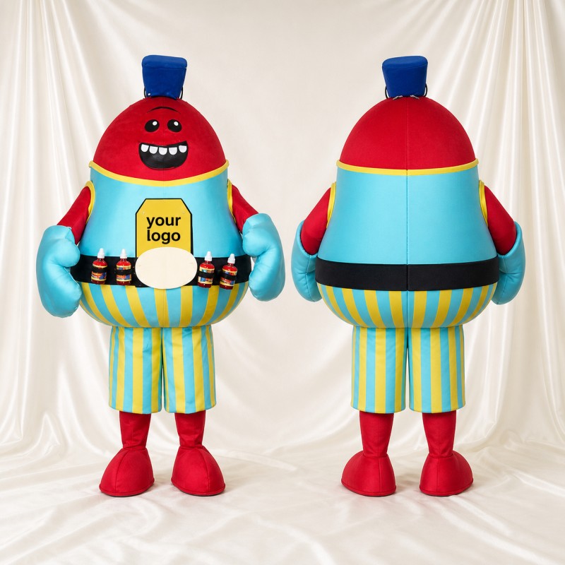 Red Robot Mascot Costume Full Body for Adults School Events