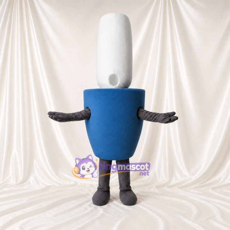 White Lipstick Mascot Costume Full Body for Adults Promotions