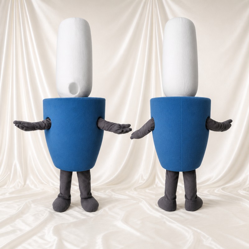 White Lipstick Mascot Costume Full Body for Adults Promotions