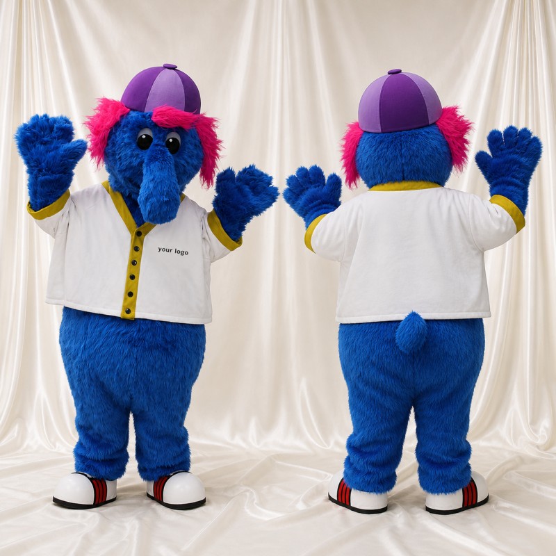 Blue Elephant Mascot Costume Full Body for Adults Zoos