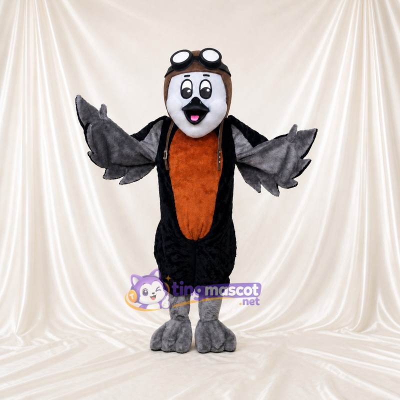 Aviator Goggles Bird Mascot Costume Full Body for Adults School Events