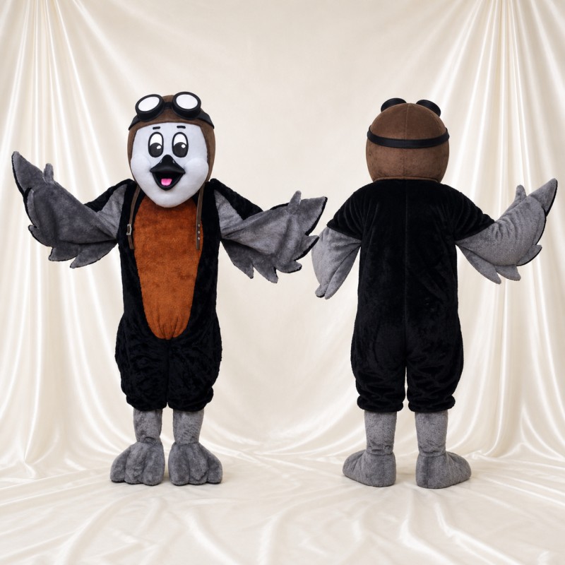 Aviator Goggles Bird Mascot Costume Full Body for Adults School Events