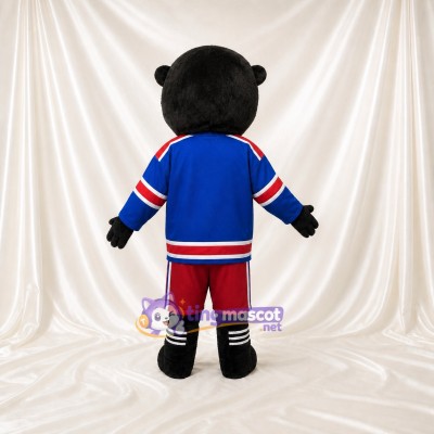 Blue Hockey Beaver Mascot Costume Full Body for Adults Sports Events