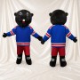 Blue Hockey Beaver Mascot Costume Full Body for Adults Sports Events