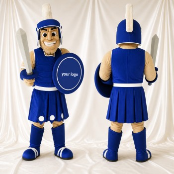 Blue Shield Sword Ancient Warrior Mascot Costume Full Body for Adults Museums