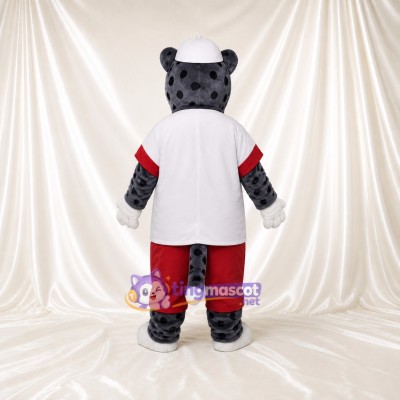 Gray Leopard Mascot Costume Full Body for Adults Sports Events
