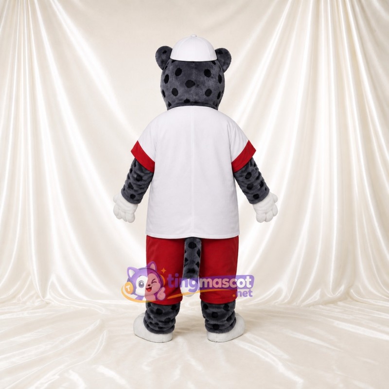 Gray Leopard Mascot Costume Full Body for Adults Sports Events