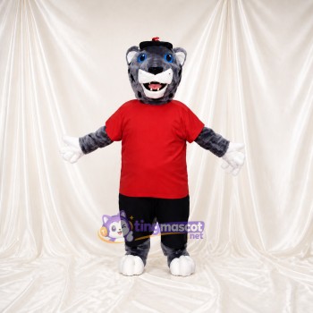Gray Panther Mascot Costume Full Body for Adults Sports Events