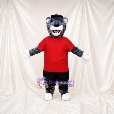 Gray Panther Mascot Costume Full Body for Adults Sports Events