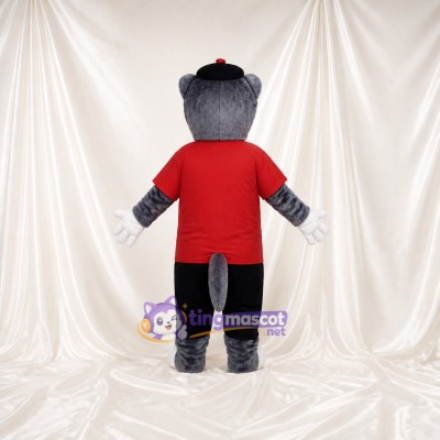 Gray Panther Mascot Costume Full Body for Adults Sports Events