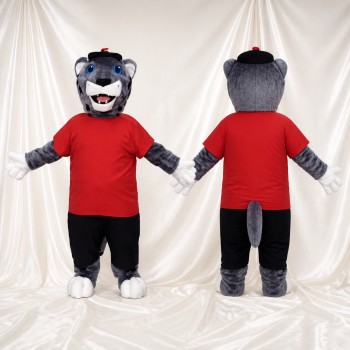 Gray Panther Mascot Costume Full Body for Adults Sports Events